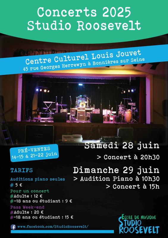 Concerts Ecole de Musique Studio Roosevelt 2025